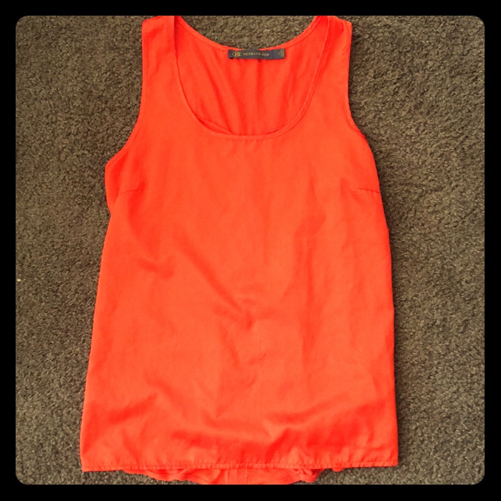 Orange blouse, 100% polyester.